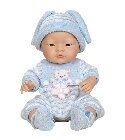 poupee Bebe asiatique garon pyjama bleu 45 cm