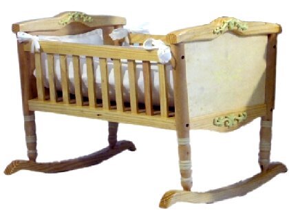 Berceau Bois Bebe : Berceau en bois avec barreaux et matelas, r?plique d?licieusement Berceau Bois Bebe : Berceau en bois avec barreaux et matelas, r?plique d?licieusement