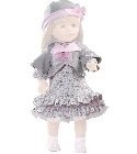poupee v�tement poup�e robe grise rose