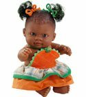 poupee Mini b�b� m�tis robe orange