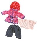 poupee Set manteau rouge 30-33cm