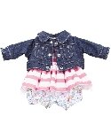 Combi jean vacances bébé 42-46cm poupee
