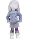 Poupee Ensemble sweat bleu, jupe grise