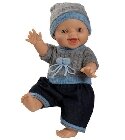 Bruno bébé Gordi tenue laine bleue poupee