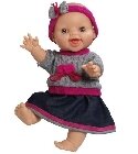 Anik bébé Gordi tenue rose/grise 34cm poupee