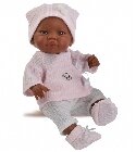 Bébé réaliste noire fille tenue rose poupee