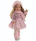 Audrey 42cm ensemble hiver rose poupee