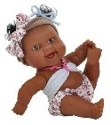 Mini fille noire fleurs poupee